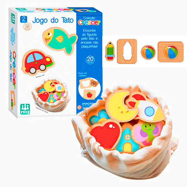 Jogo Tato Encaixa Peças em Madeira Nig Brinquedos