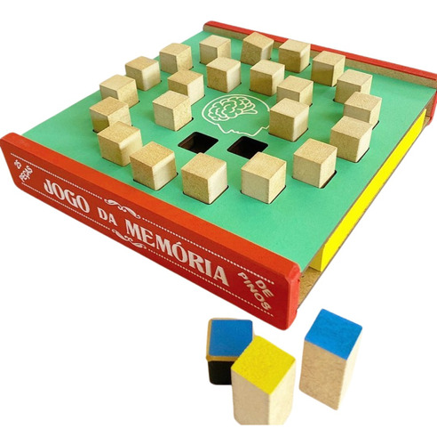 Jogo Da Memória De Pinos Coloridos Em Madeira MDF Educativo