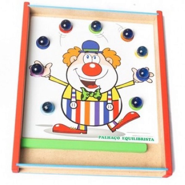 Jogo Palhaço Equilibrista com Bolinhas de Gude Brinquedo Educativo