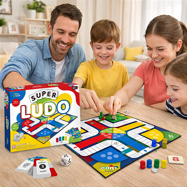 Super Ludo Jogo De Tabuleiro Estratégia Pais & Filhos 2-4 Jogadores