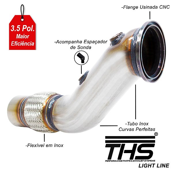 DOWNPIPE THS INOX 409 3.5 POL. BMW 120 125 220 230 320 330 430 530 Z4 X3 X4 B48 2016/…