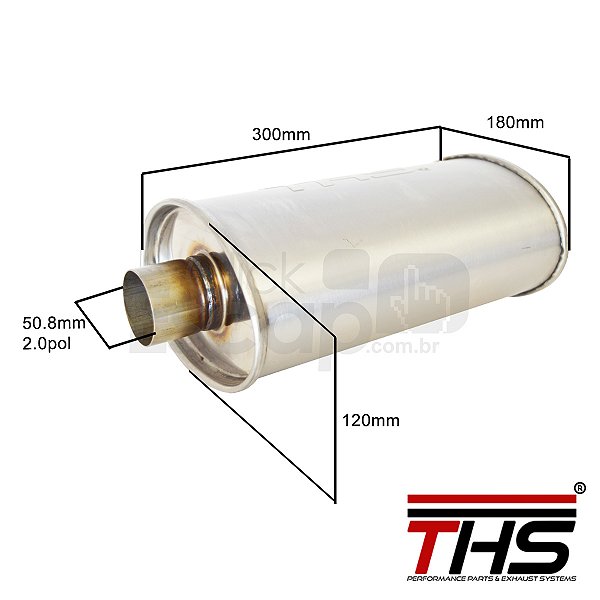 ABAFADOR OVAL ESPORTIVO UNIVERSAL THS INOX 2.0 POL.
