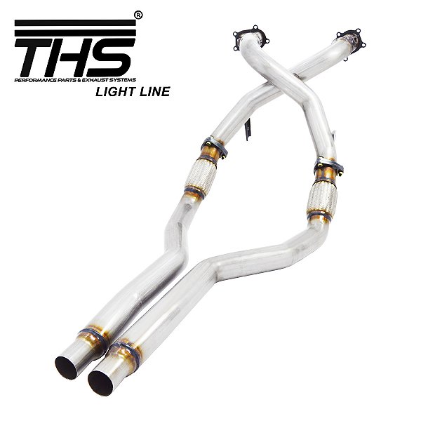 DOWNPIPE + MID PIPE THS INOX 409 03 POl. AUDI RS6 RS7 S6 S7 4.0 BITURBO 2012 A 2019