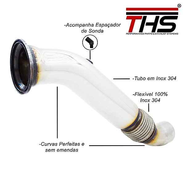 DOWNPIPE INOX 304 04 POL. BMW X6 40i B58 HYBRIDA