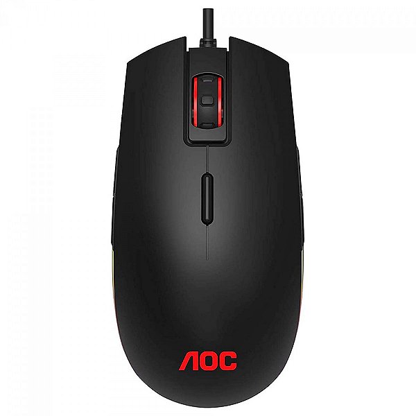 MOUSE GAMER AOC GM500 AMBIDESTRO, RGB, 5000 DPI, 8 BOTÕES