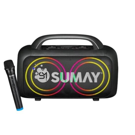 Caixa de Som Sumay CSP1318 PowerBlack 150w Bluetooth Com Microfone Preta
