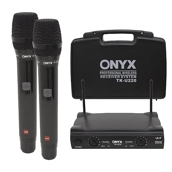 Microfone Sem Fio Duplo Tk U220 Uhf Onyx