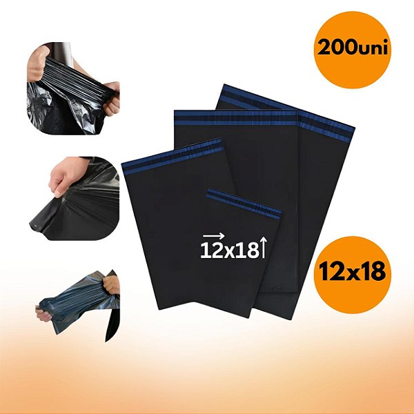 200 Unidades Envelope de Segurança para Correio Reciclado 12x18