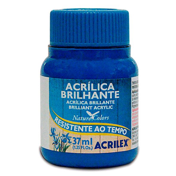 Tinta Acrílica Brilhante Acrilex 37ml - Azul Turquesa 501