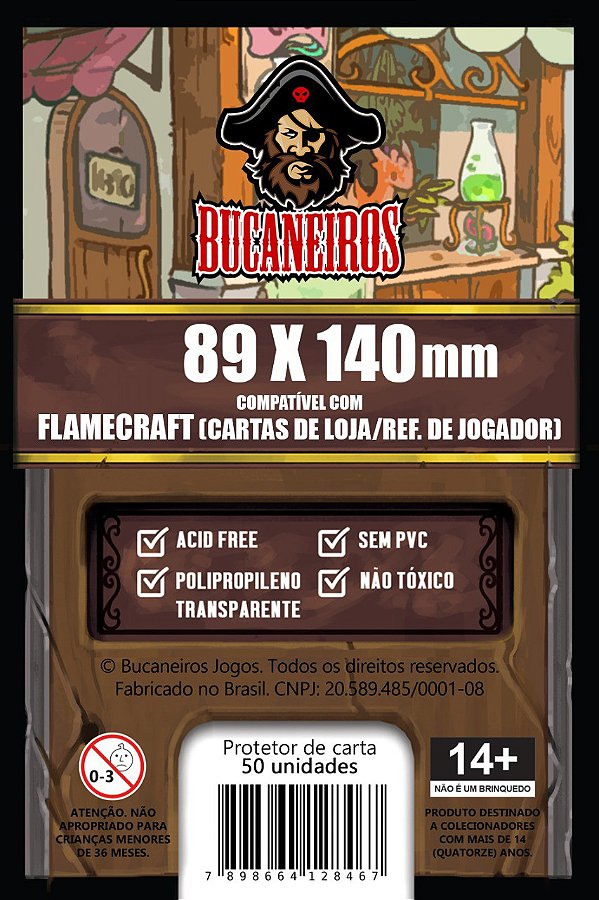 Sleeve Customizado para Flamecraft - Cartas de Loja (89x140)
