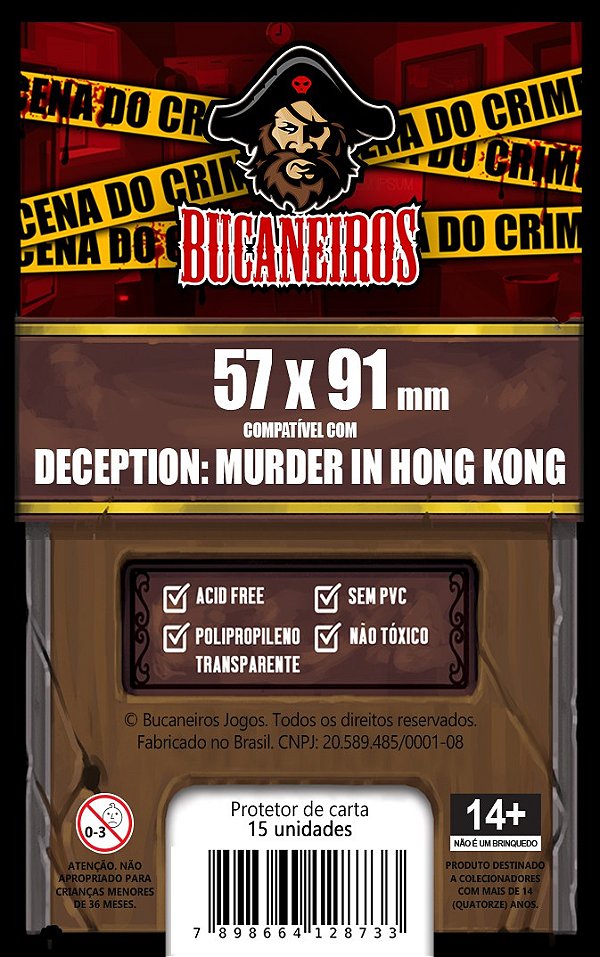 Sleeve Customizado para Deception: Murder in Hong Kong (57 x 91)