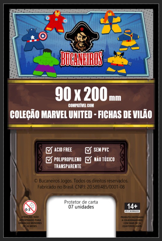 Sleeve Customizado para Coleção Marvel United - Fichas de Vilão (90 x 200)