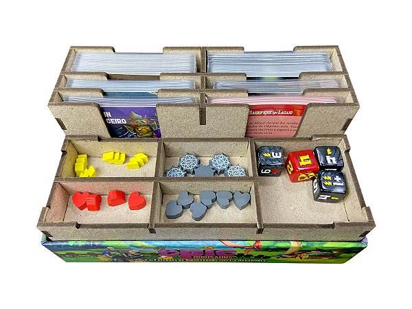 Organizador (SOFT INSERT PARANÁ) para Tiny Epic Dungeons + Expansão com Board Band (Elástico)