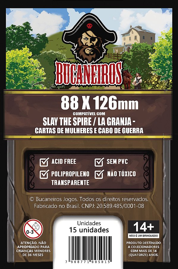 Sleeve Customizado para Slay The Spire (Cartas Grandes) / La Granja - Cartas de Mulheres e Cabo de Guerra (88 x 126)