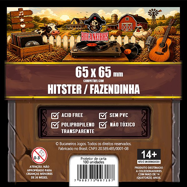 Sleeve Customizado para Hitster / Fazendinha (65 x 65)