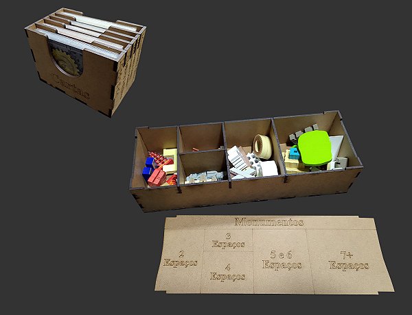 UPGRADE KIT para Organizador (INSERT MDF) para World Wonders (Modelo 1 p/ Modelo 2)