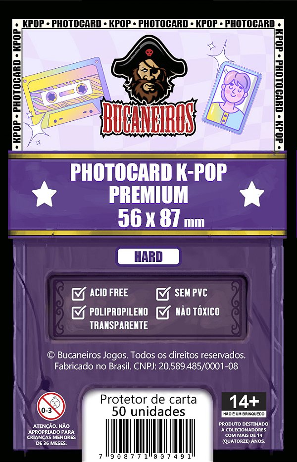 Sleeve Customizado para Photocard K-Pop HARD PREMIUM (56 X 87)