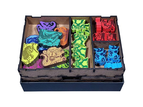 Organizador (INSERT MDF) para Tiny Epic Cthulhu + Expansão com Board Band (Elástico)