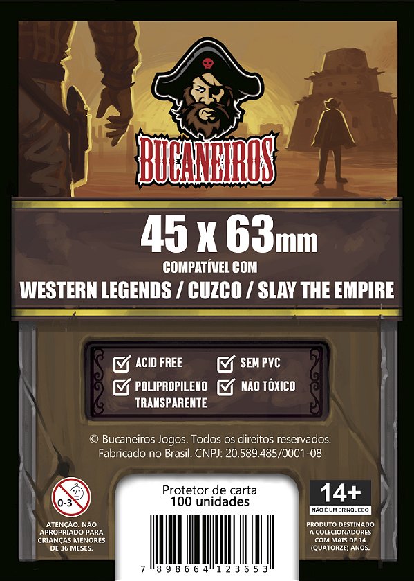 Sleeve Customizado para Western Legends / Cuzco / Slay The Empire (45 x 63)