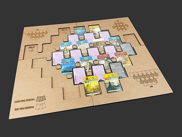 Playmat em MDF para 7 Wonders Duel - Modelo 2 - COM CASE