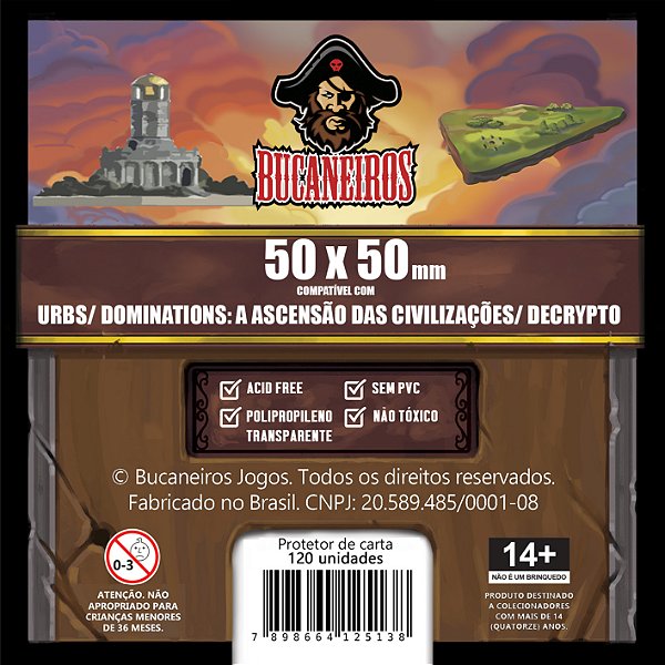 Sleeve Customizado para Urbs / Decrypto / Dominations: A Ascensão das Civilizações (50 x 50)