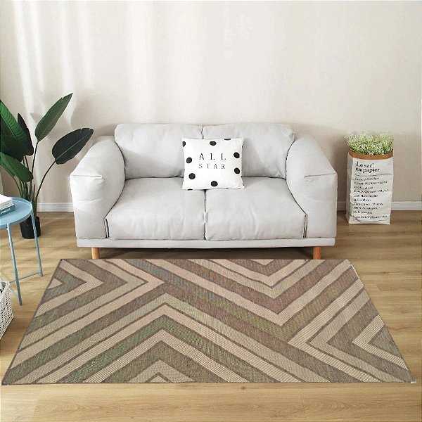 Tapete Sala Sisal Antiderrapante Marrom Claro 1,50 X 2,00 S-612