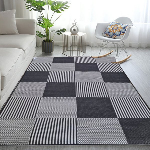Tapete Sala Sisal Antiderrapante 1,50 x 2,00 Preto S-618