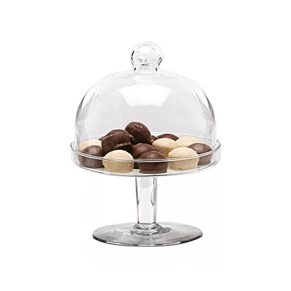 Boleira De Vidro C/ Pé Prato P/ Bolo Doce 18 X 23