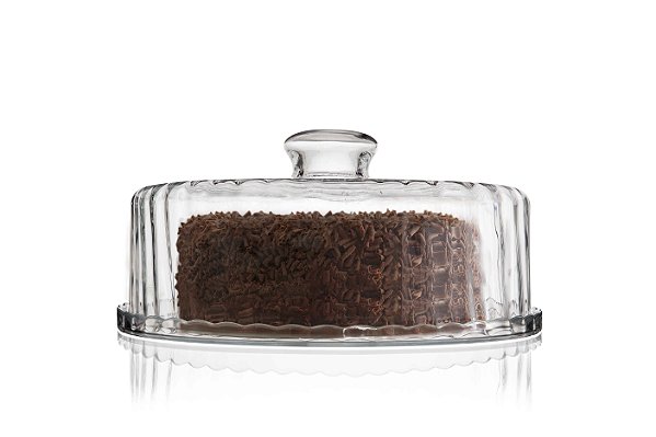 Porta Bolo De Vidro Sem Pé Boleira Com Tampa Qualidade 100%