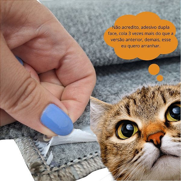 Arranhador Para Gato Gatos Sofá ( Kit Com 3 Und) 30x60 Cole em qualquer lugar ARRANHADORCINZA30X60