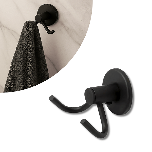 Cabide Duplo Veneza Preto