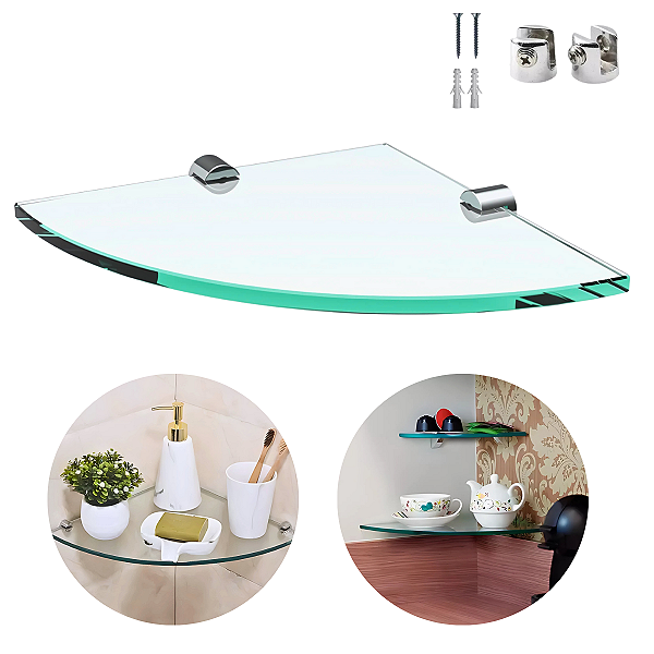 Prateleira Canto de Vidro 25x25 6mm