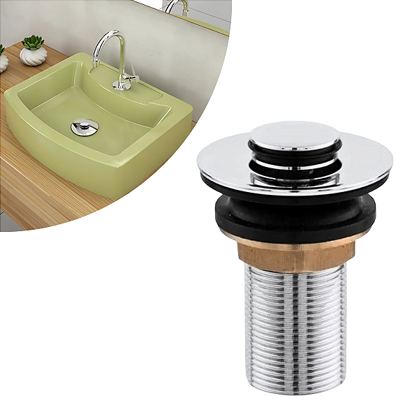 Válvula Click Up Cromado - Tampa Interna