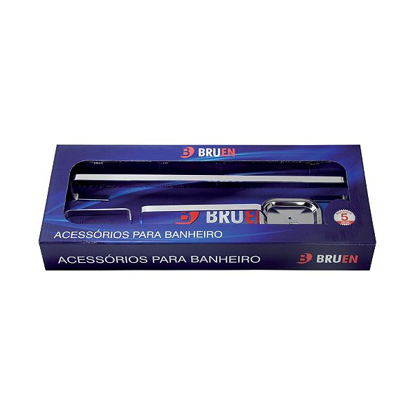 Kit Acessórios para Banheiro Com 5 Peças Modelo Stander Square