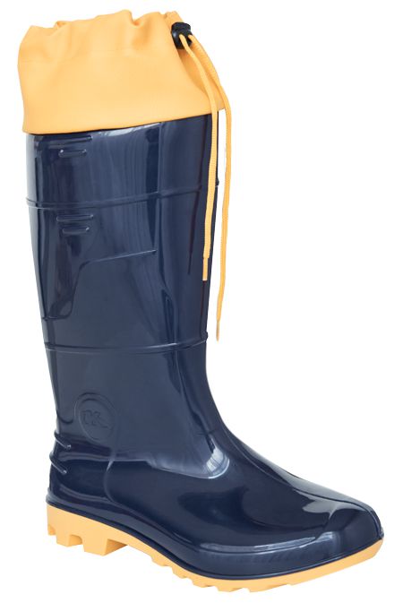 BOTA GALOCHA PVC EMBORRACHADA IMPERMEAVÉL AZUL E AMARELA