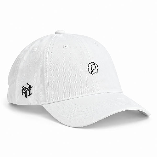Boné Dad Hat Paz Branco com Lâmpada Bordada | A Ideia