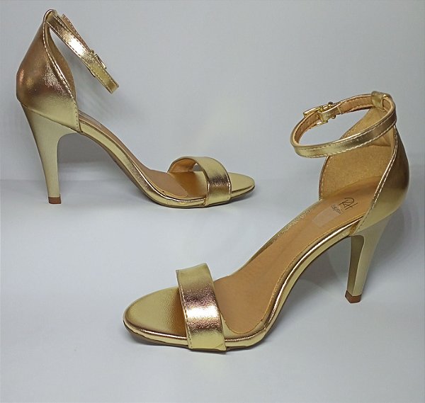 Sandália Dourada 9cm - RH Calçados Moda Feminina & Masculina