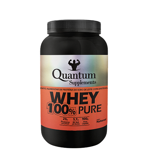 Whey Protein Concentrado 900g Quantum Supplements (baunilha/chocolate/natural)
