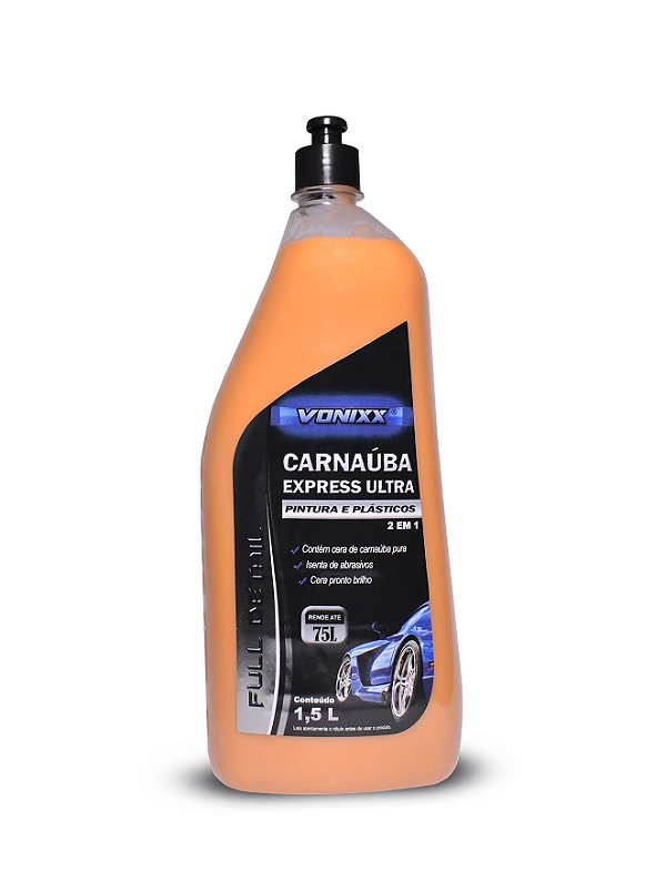 CERA CARNAÚBA EXPRESS ULTRA PINTURA E PLÁSTICOS 1,5LT RENDE 75 LT - VONIXX