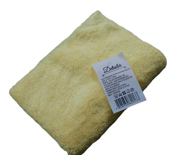 TOALHA MICROFIBRA CORTE A LASER AMARELA PREMIUM 37X57 330GSM - DETAILER