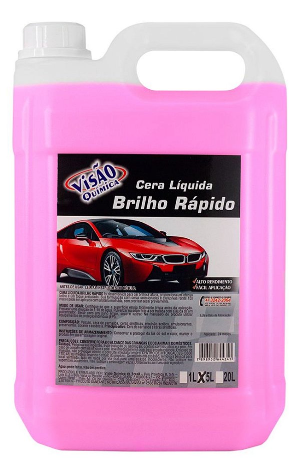 CERA LIQUIDA BRILHO RAPIDO 5 LITROS VISAO QUIMICA