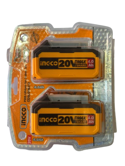 KIT COM 2 BATERIAS ION-LITIO INGCO 4.0Ah 20V LINHA P20S - INGCO