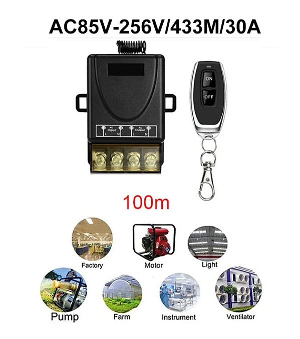 CONTROLE REMOTO A DISTANCIA TENSAO AC85V-256V 30A