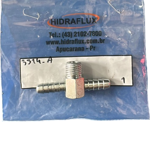 EMENDA TEE ROSCA 1/4" NPT X MANG. 1/4" - HIDRAFLUX