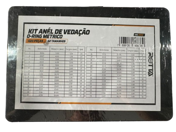 KIT ANEL VEDACAO ESTOJO O-RING 428 PCS 32 TAMANHOS MILIMETRO - ROTTA