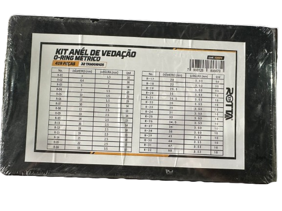 KIT ANEL VEDACAO ESTOJO O-RING 419 PCS 32 TAMANHOS - ROTTA