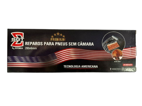 REPAROS PARA PNEU SEM CAMARA 200MM X 6MM CAIXA COM 30 SGT-SIGMA