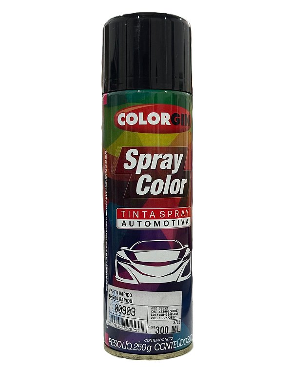 SPRAY COLOR PRETO RAPIDO 00903 - COLORGIN