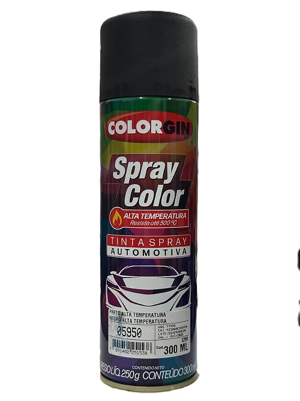 SPRAY COLOR PRETO ALTA TEMP 05950 - COLORGIN