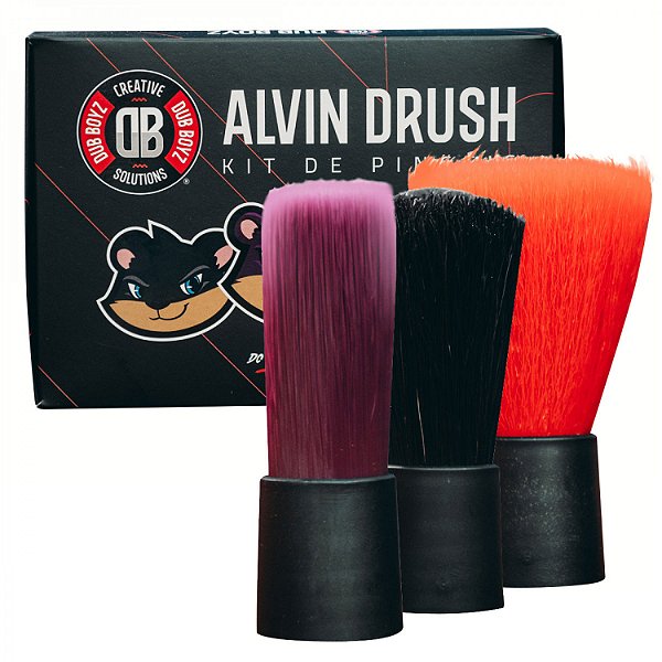 ALVIN BRUSH - KIT DE PINCEIS COM 3 TIPOS DE CERDAS - DUB BOYZ